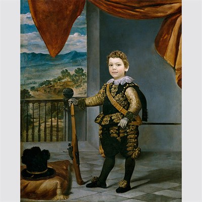 Custom Renaissance Portrait Prince Baltasar Carlos with Hunting Gun from Photo,by myDaVinci - myDaVinci